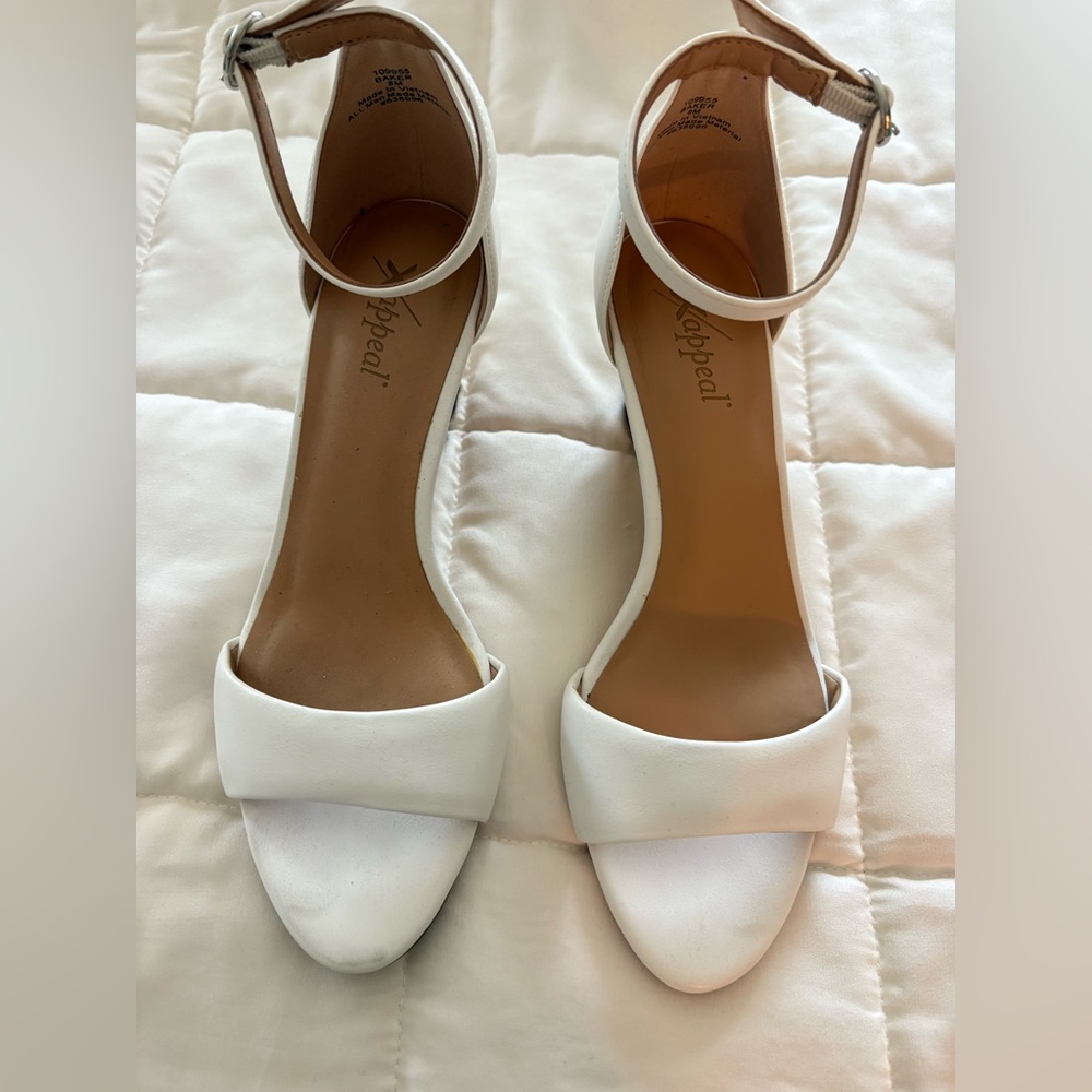 Xappeal White Ankle-Strap Open-Toe Heels